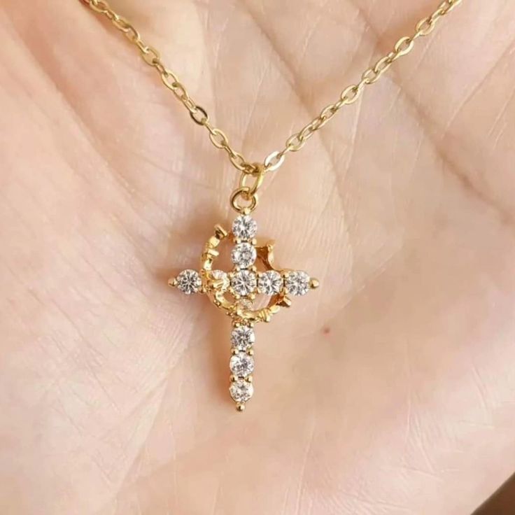 Crown Cross Necklace